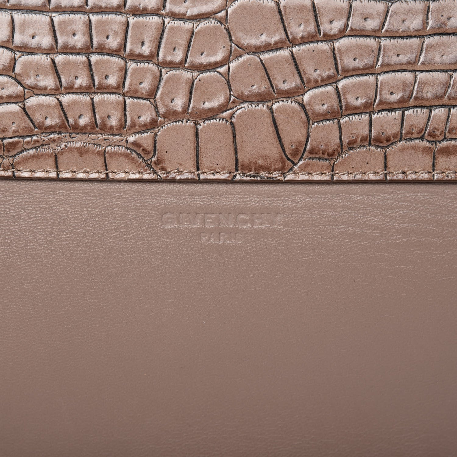 Givenchy Calfskin Crocodile Embossed Medium Shark Lock Satchel Sand 10 of 12