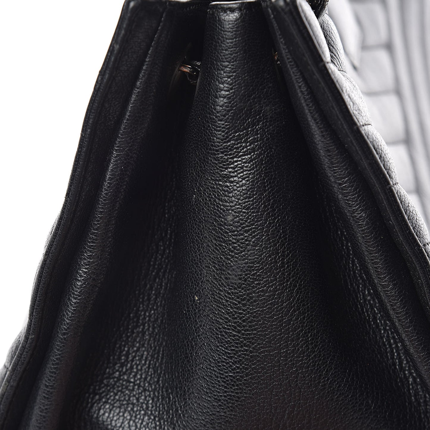 Shiny Goatskin Chevron Quilted Large Gabrielle Shopping Tote Black