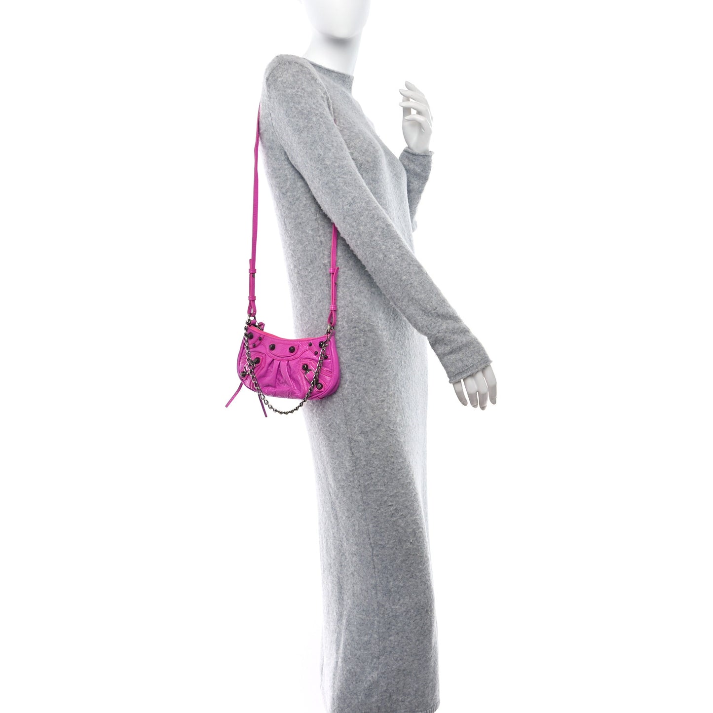 Agneau Arena Le Cagole Mini Purse With Chain Lipstick Pink
