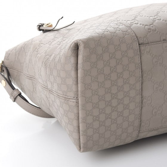 Guccissima Medium Bree Foldover Tote Storm Grey