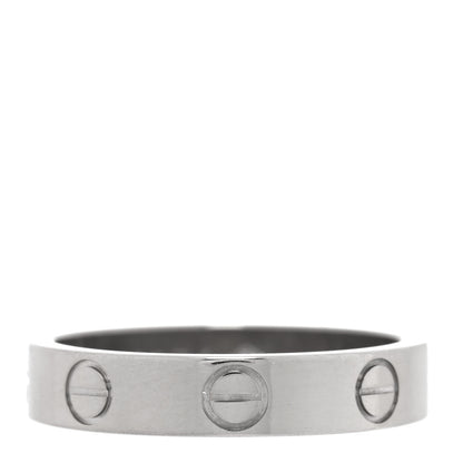 Cartier 18K White Gold 3.5mm LOVE Wedding Band Ring 49 5 3 of 4