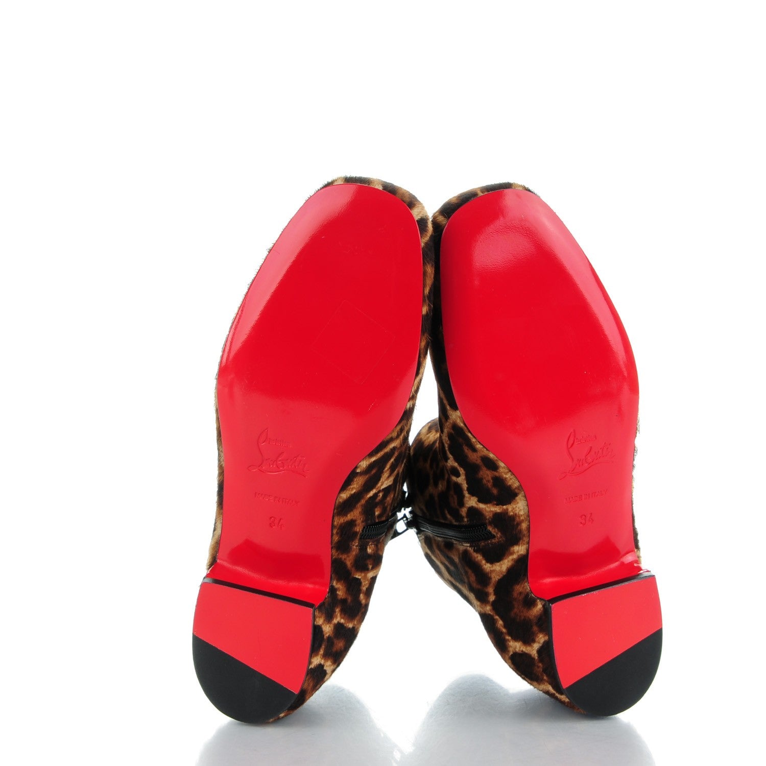Christian Louboutin Pony Hair Tounoir Ankle Boots 34 Leopard 5 of 8