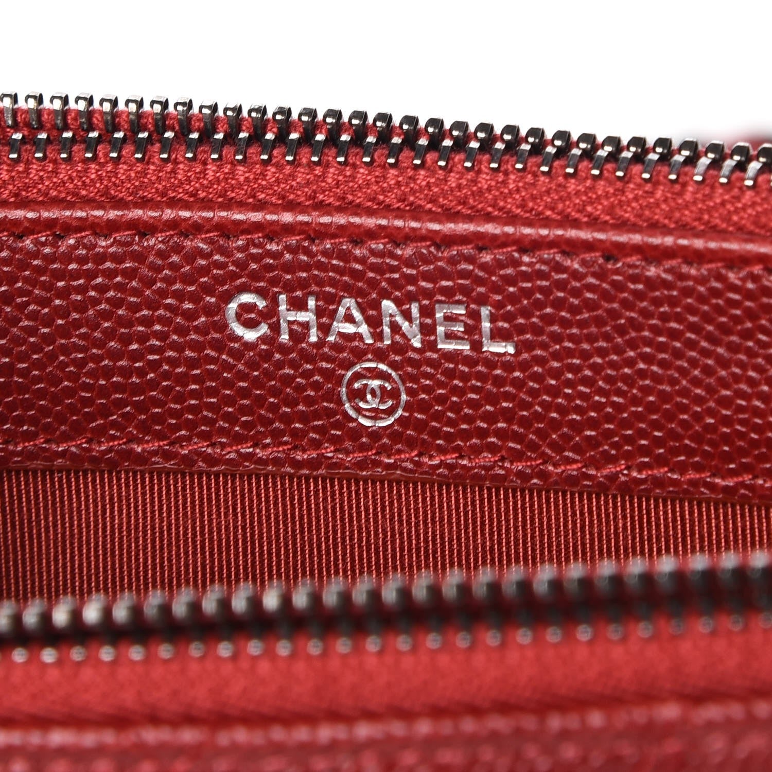 Chanel Caviar Quilted Small Clutch With Chain Red 6 of 11