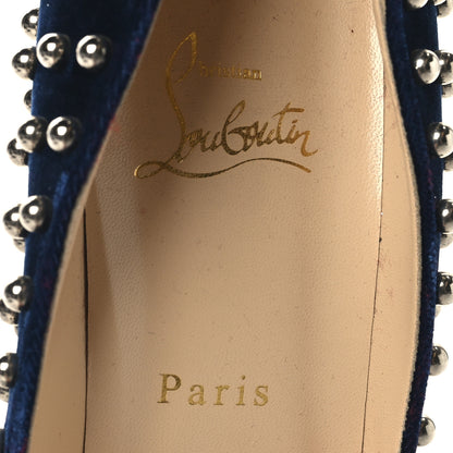 Christian Louboutin Velvet Specchio Billy Spikes Pumps 41 Silver Eclipse 8 of 8