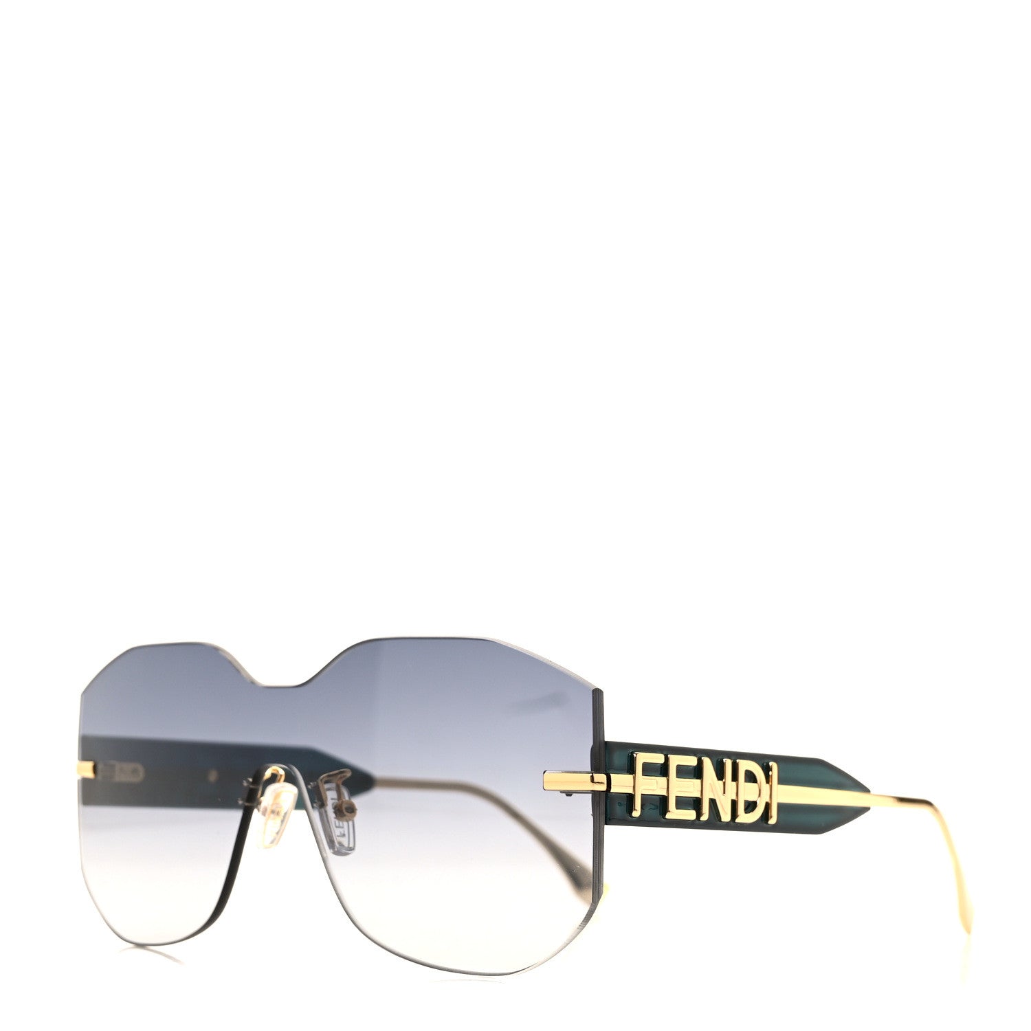 Fendi Metal Fendigraphy Shield Sunglasses FE 40066/U Shiny Endura Gold 1 of 7