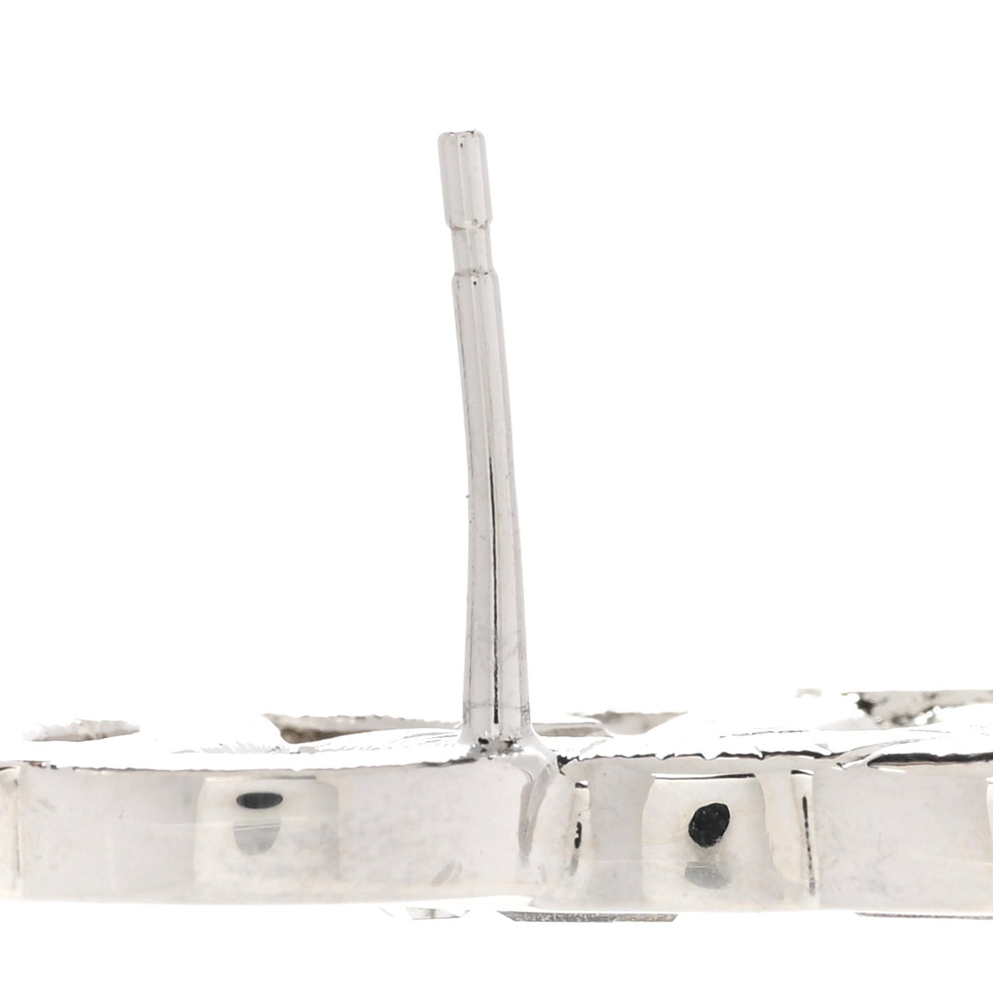 Baguette Crystal Double CC Earrings Silver