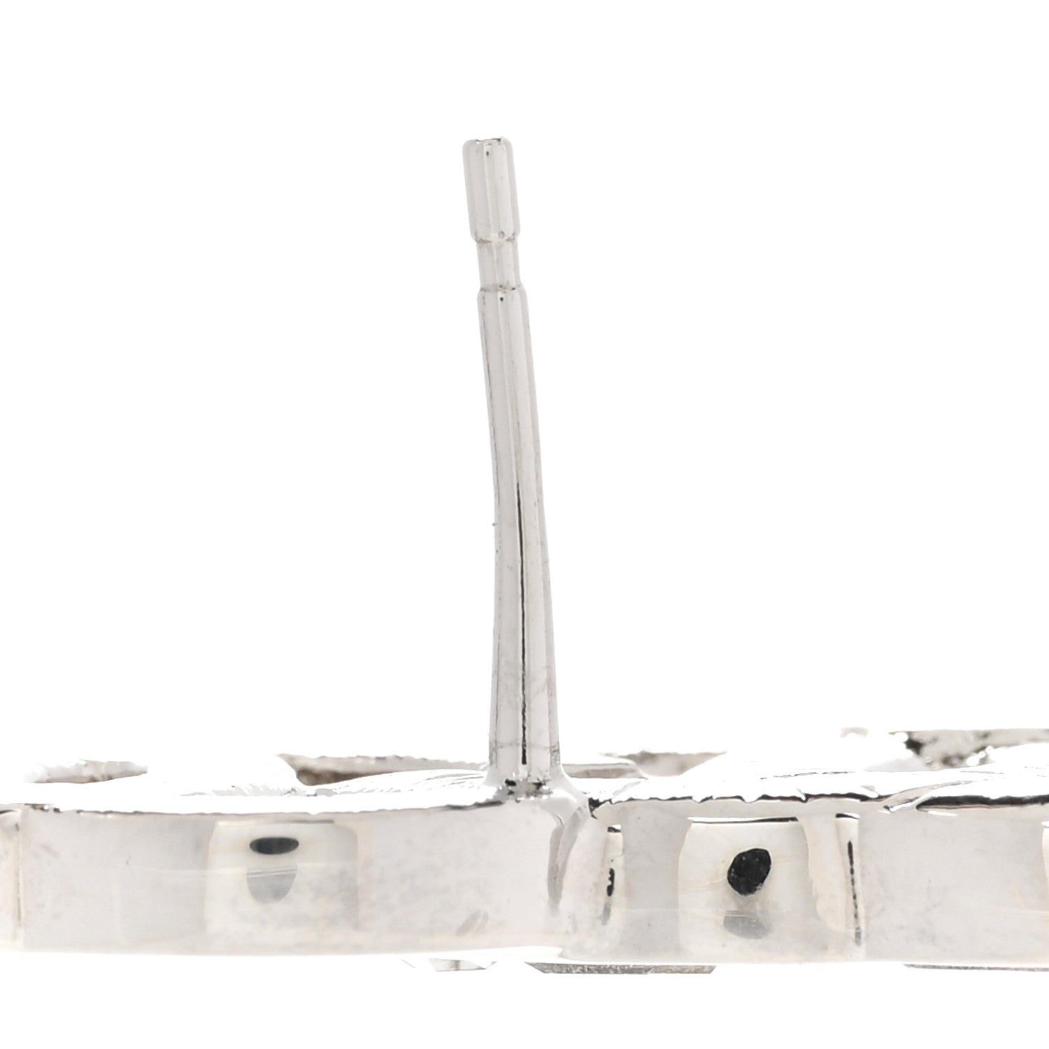 Chanel Baguette Crystal Double CC Earrings Silver 6 of 7