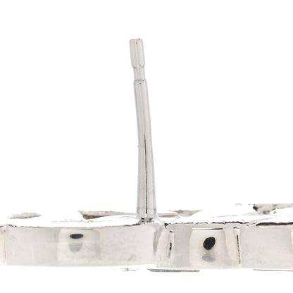 Chanel Baguette Crystal Double CC Earrings Silver 6 of 7