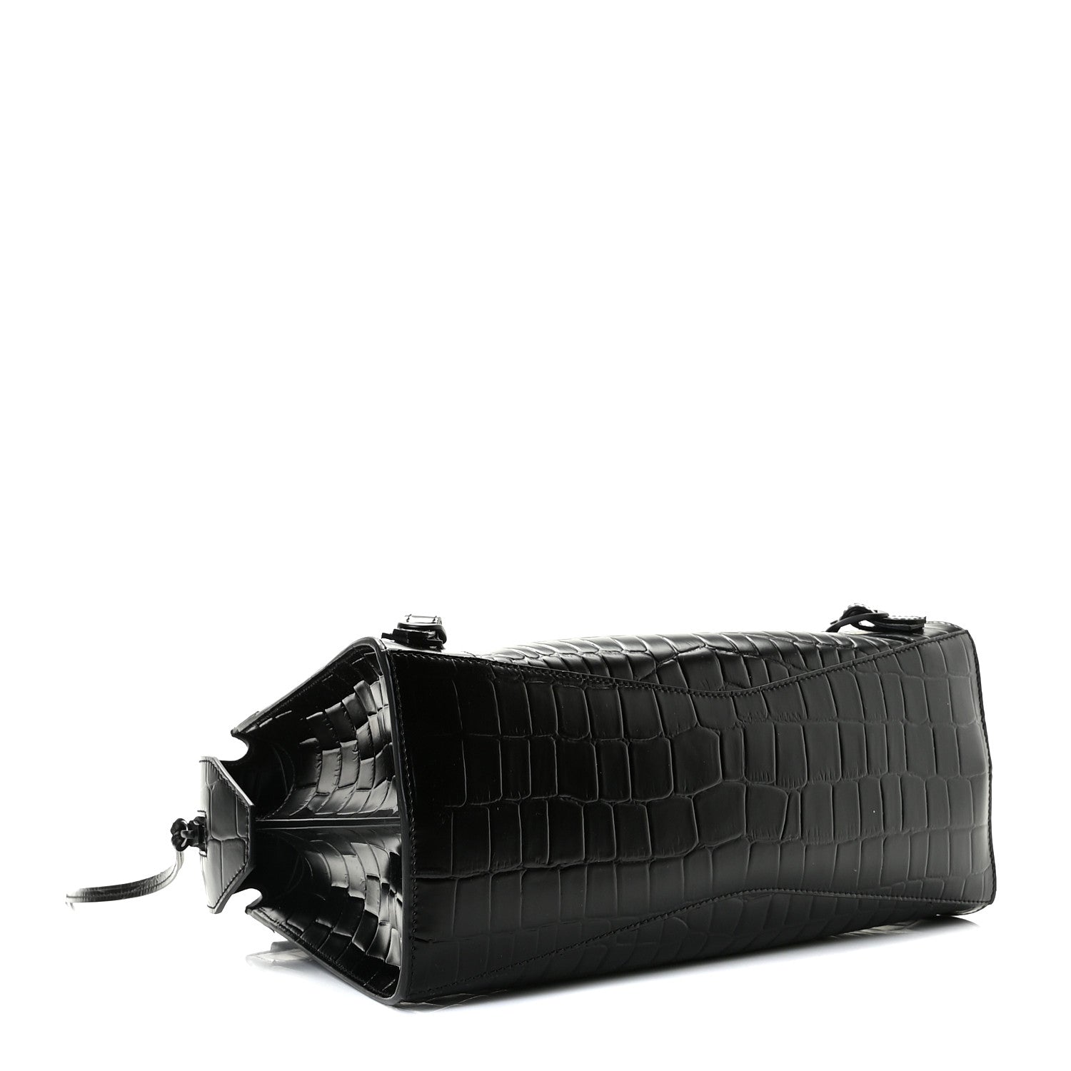 Balenciaga Semi Shiny Calfskin Crocodile Embossed Neo Classic Black Hardware S City Black 5 of 10
