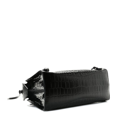 Balenciaga Semi Shiny Calfskin Crocodile Embossed Neo Classic Black Hardware S City Black 5 of 10