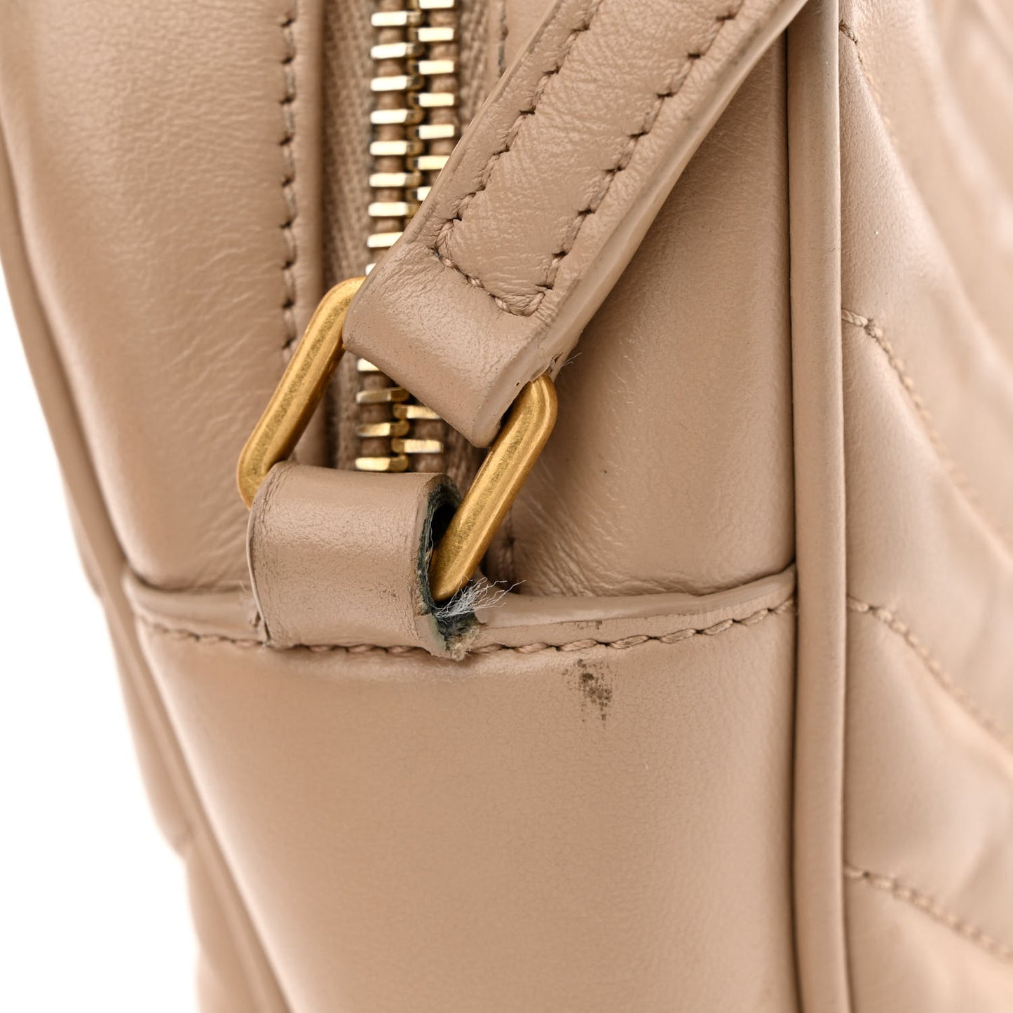 Calfskin Matelasse Monogram Lou Camera Bag Dark Beige