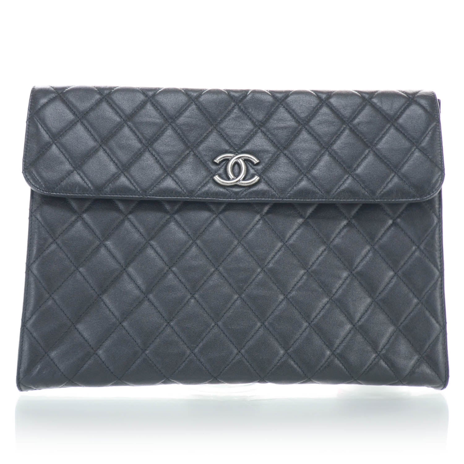 Chanel Calfskin Quilted Document Portfolio Holder Black 1 of 11