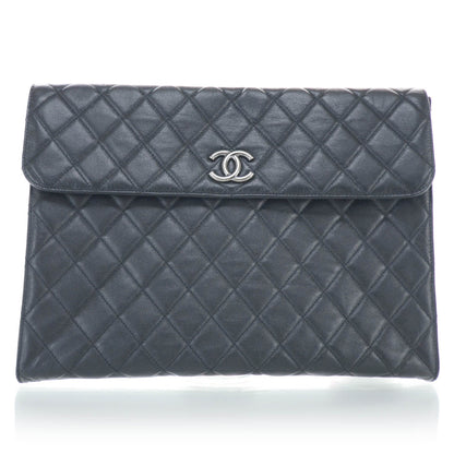 Chanel Calfskin Quilted Document Portfolio Holder Black 1 of 11