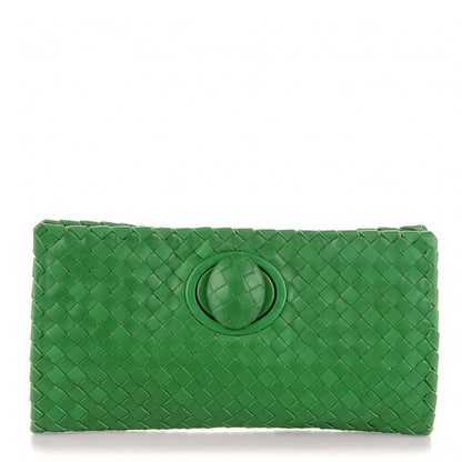 Bottega Veneta Nappa Intrecciato Turnlock Clutch Green 1 of 7