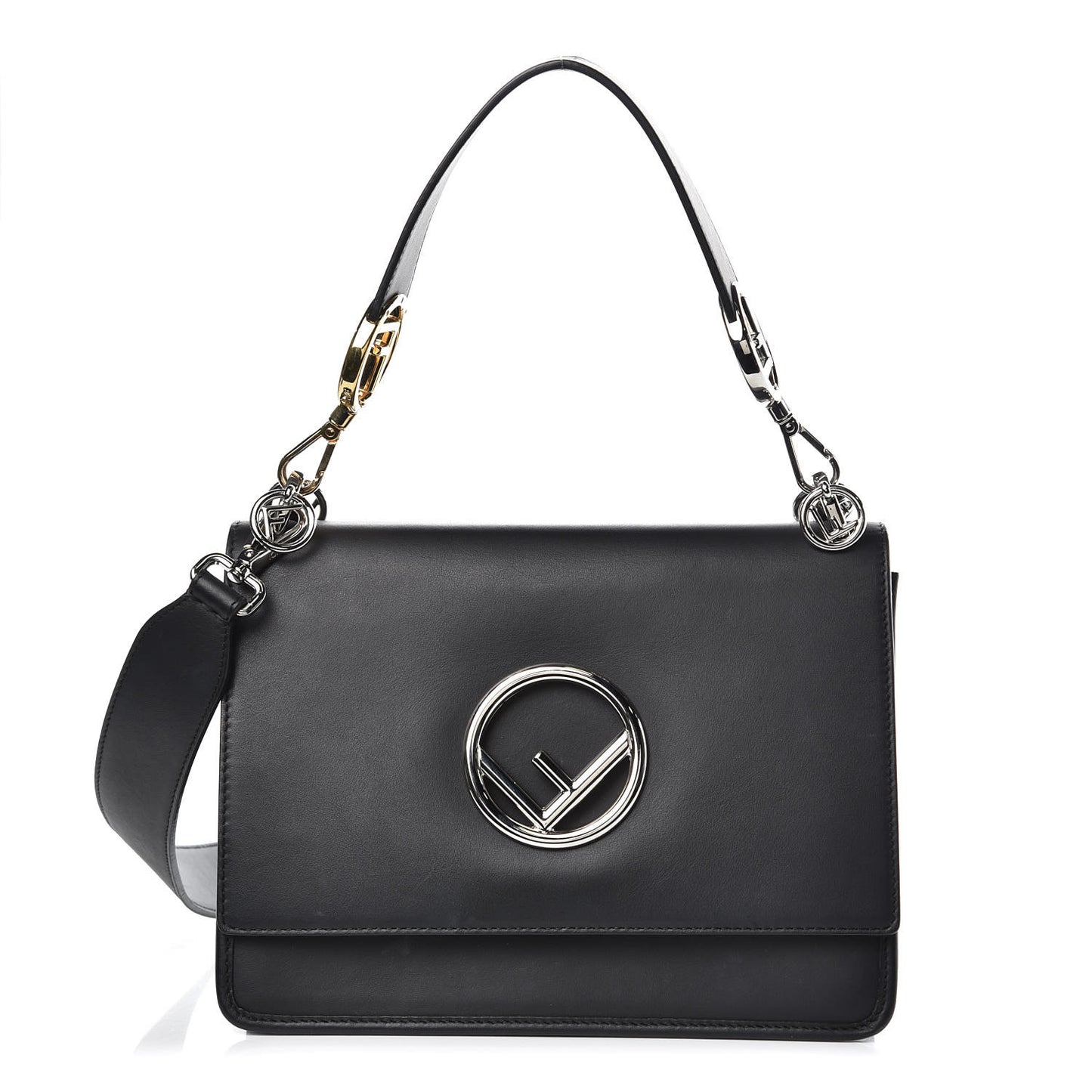 Vitello Century Opaco F is Fendi Kan I Shoulder Bag Black