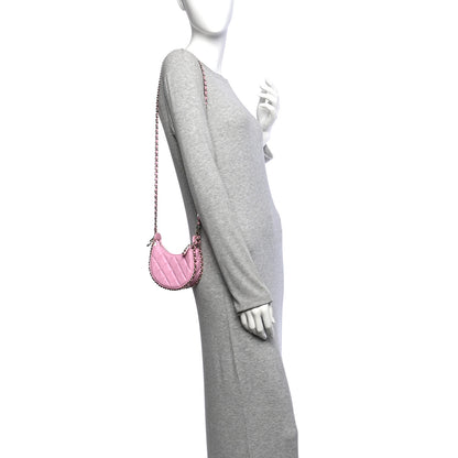 Chanel Lambskin Quilted Mini Chain Around Hobo Pink 2 of 11