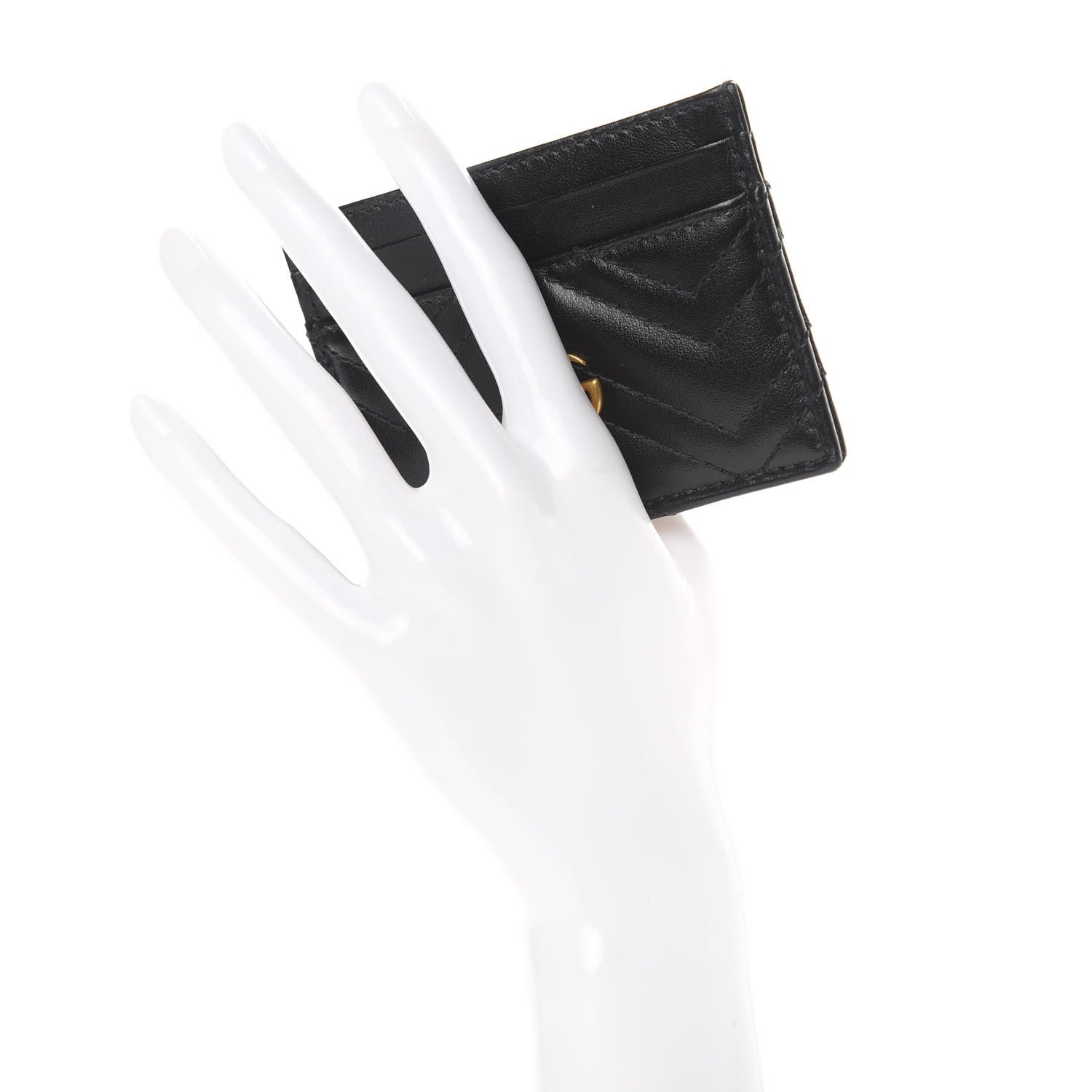 Gucci Calfskin Matelasse GG Marmont Card Holder Black 2 of 7