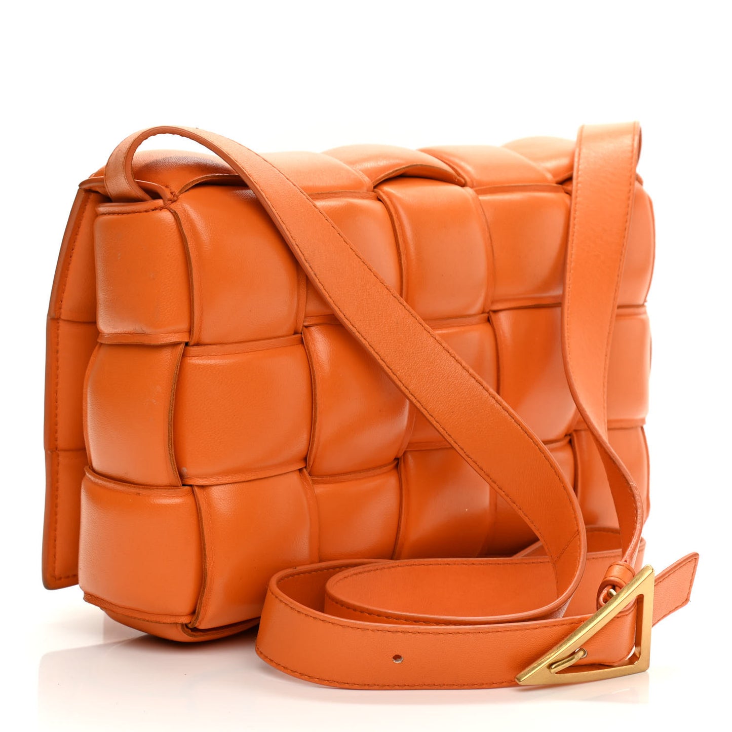 Nappa Maxi Intreccio Padded Cassette Crossbody Bag Clay