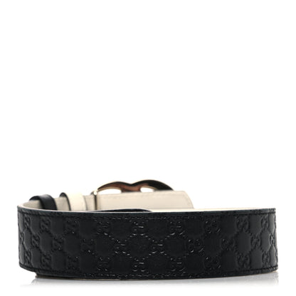 Gucci Guccissima Double G Reversible Belt 75 30 Black White 2 of 5