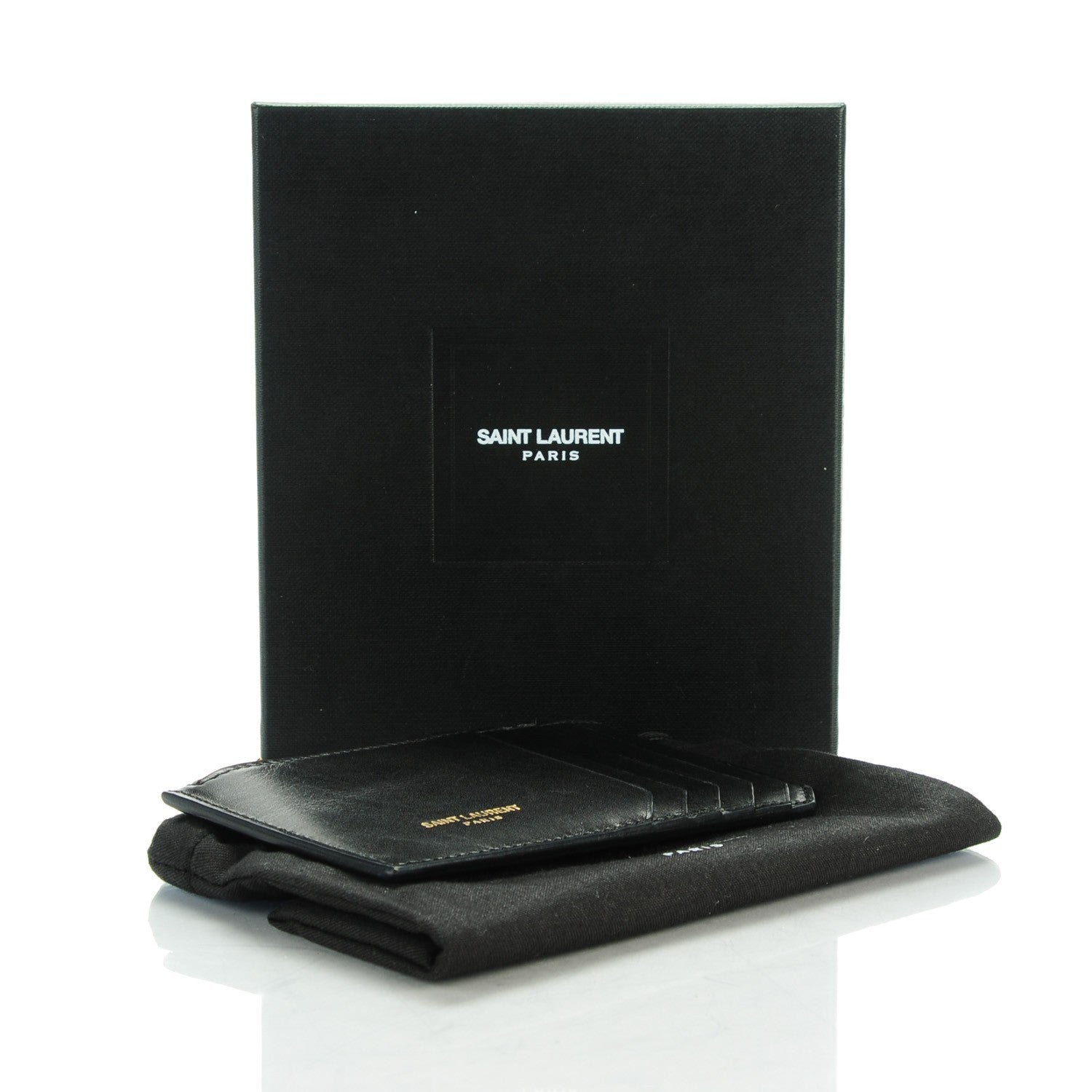 Saint Laurent Calfskin 5 Fragments Zip Pouch Card Holder Black 4 of 7