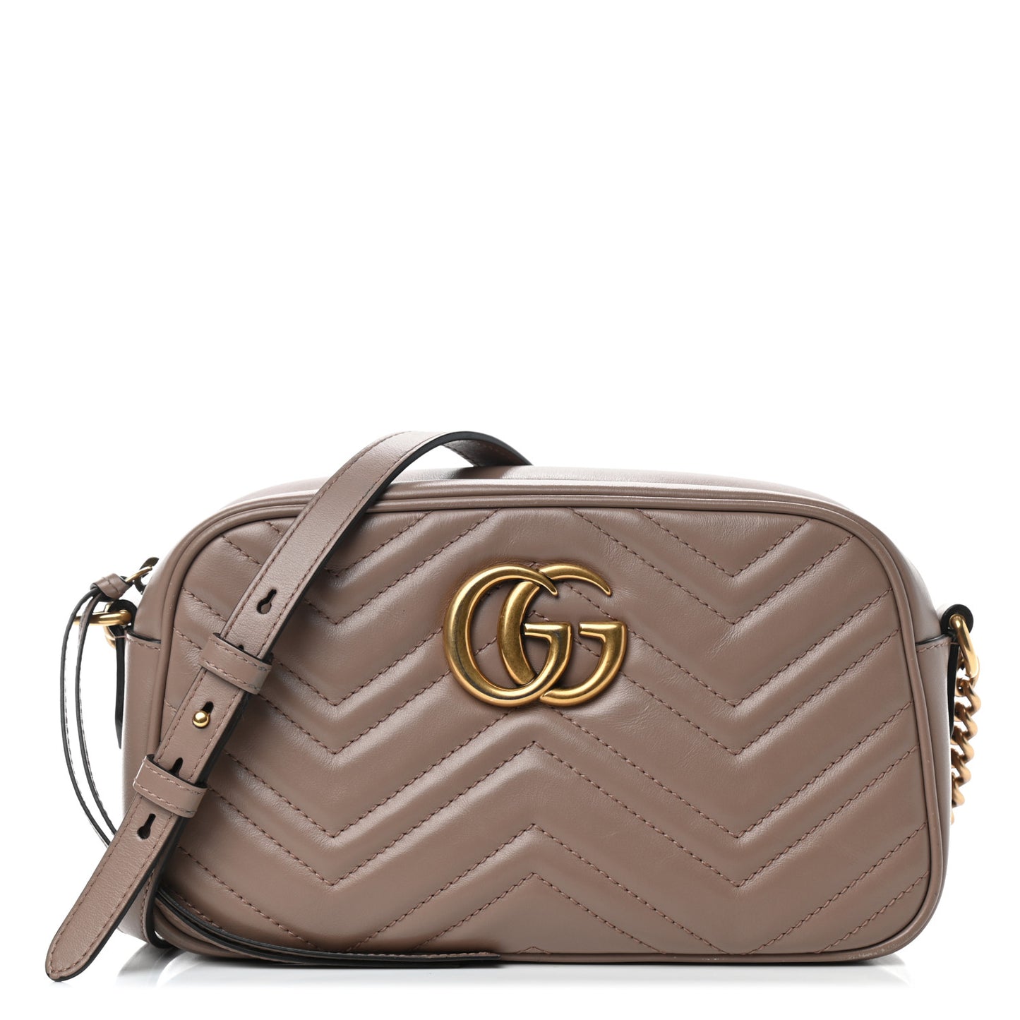 Calfskin Matelasse Small GG Marmont Chain Shoulder Bag Porcelain Rose