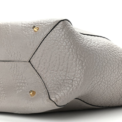 Burberry Signature Grain Calfskin Check Embossed Small Canterbury Tote Stone White 11 of 12