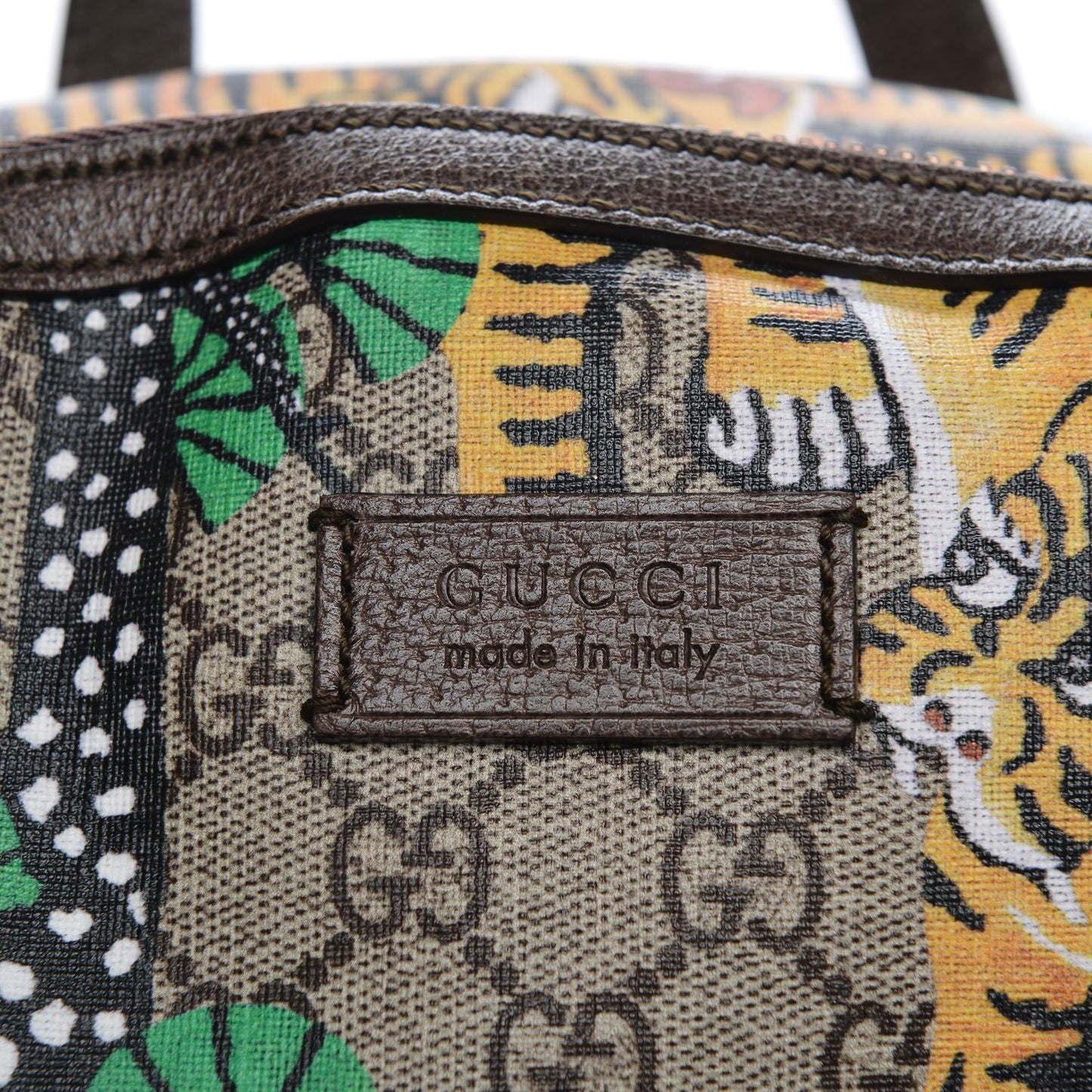 GG Supreme Monogram Bengal Web Day Backpack Beige Yard