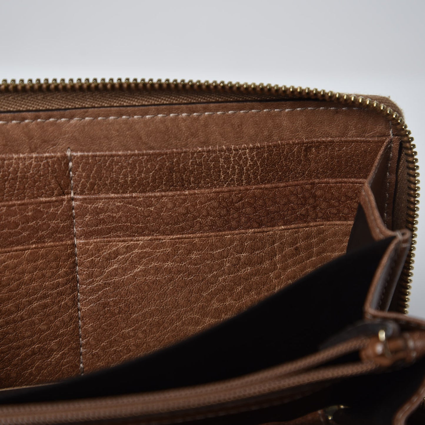 Guccissima Bamboo Tassel Zip Around Wallet Light Brown