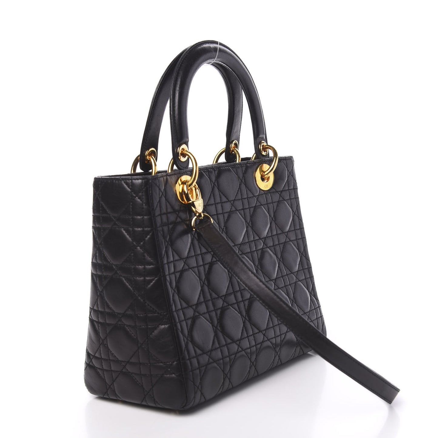Lambskin Cannage Medium Lady Dior Black