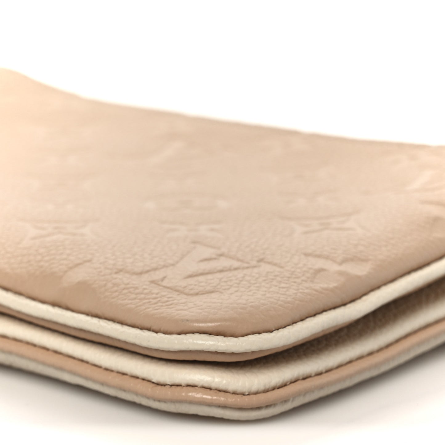 Empreinte Double Zip Pochette Beige Rose Creme Beige Rose Creme