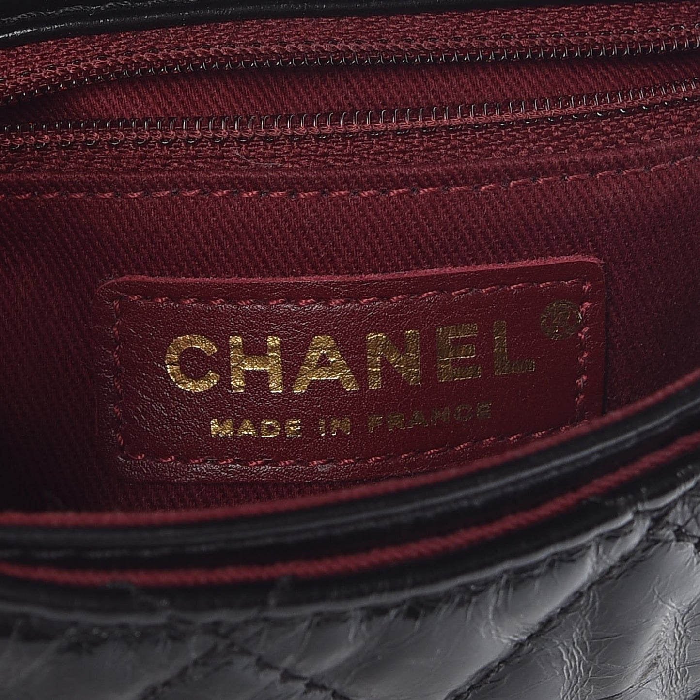 Aged Calfskin Small Bubble CC Flap Black