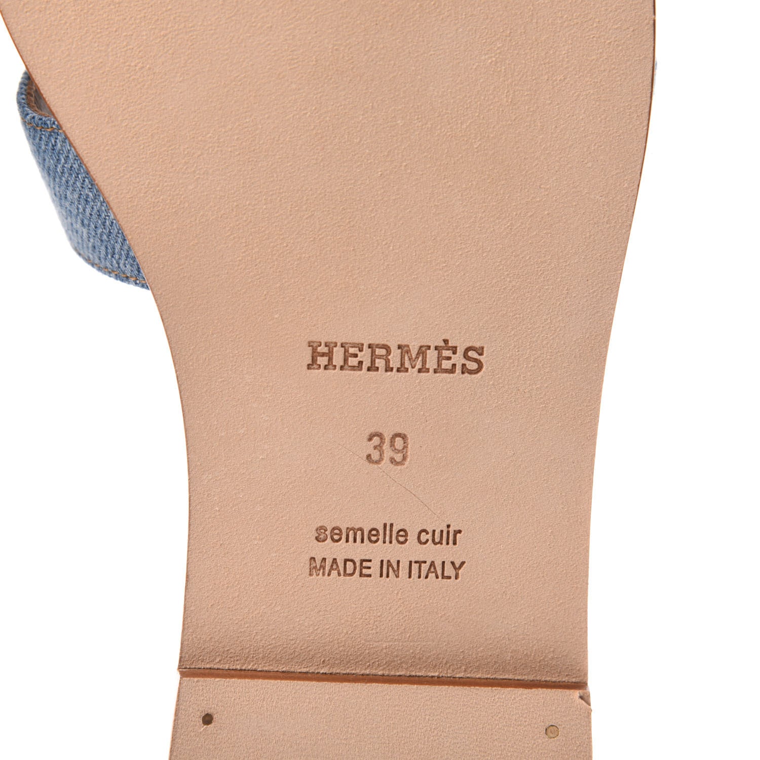 Hermes Denim Canvas Oran Sandals 39 Bleu Clair 7 of 9