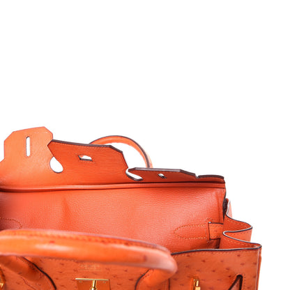Hermes Ostrich Birkin 30 Orange 10 of 33