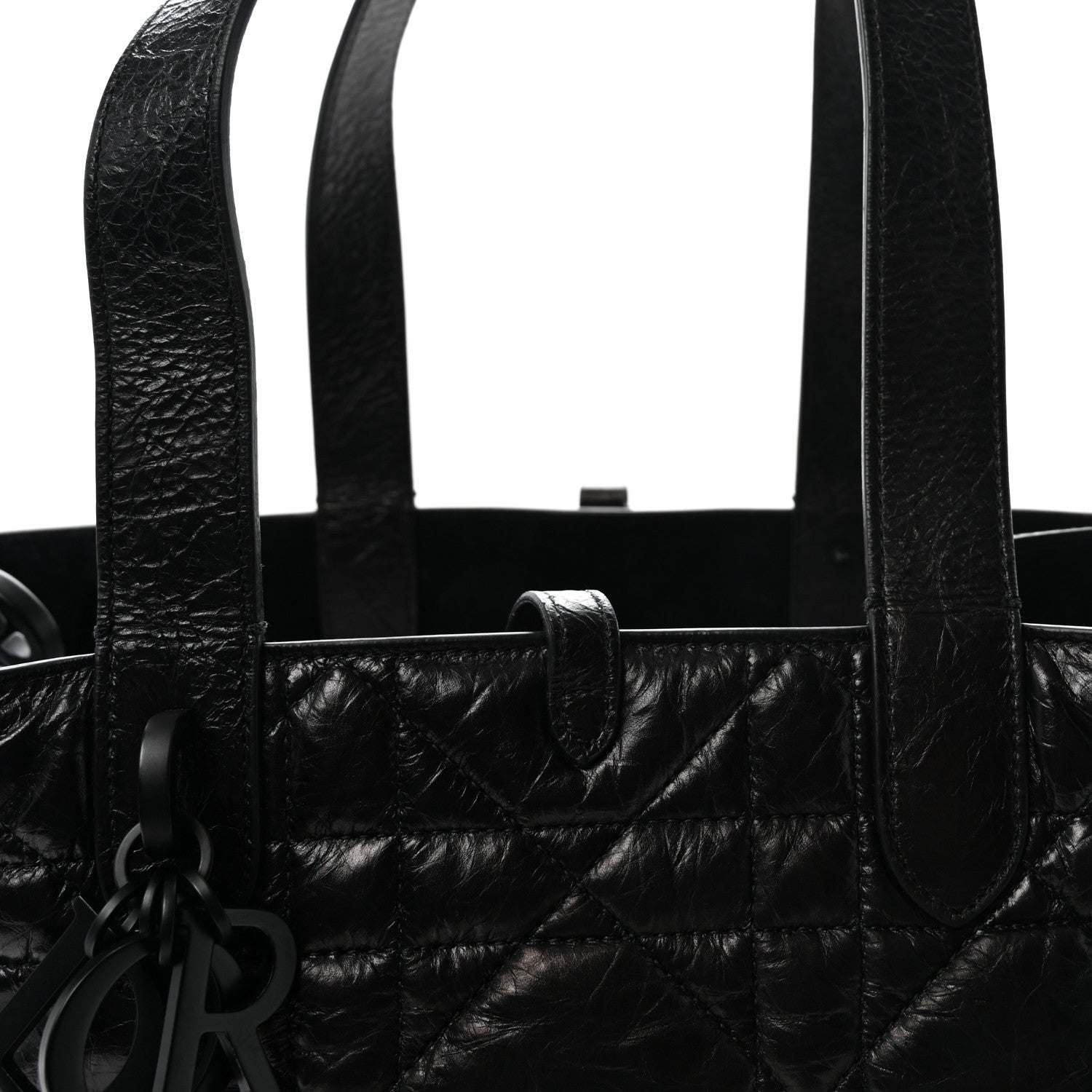 Christian Dior Crinkled Calfskin Macrocannage Medium Toujours Black 8 of 10