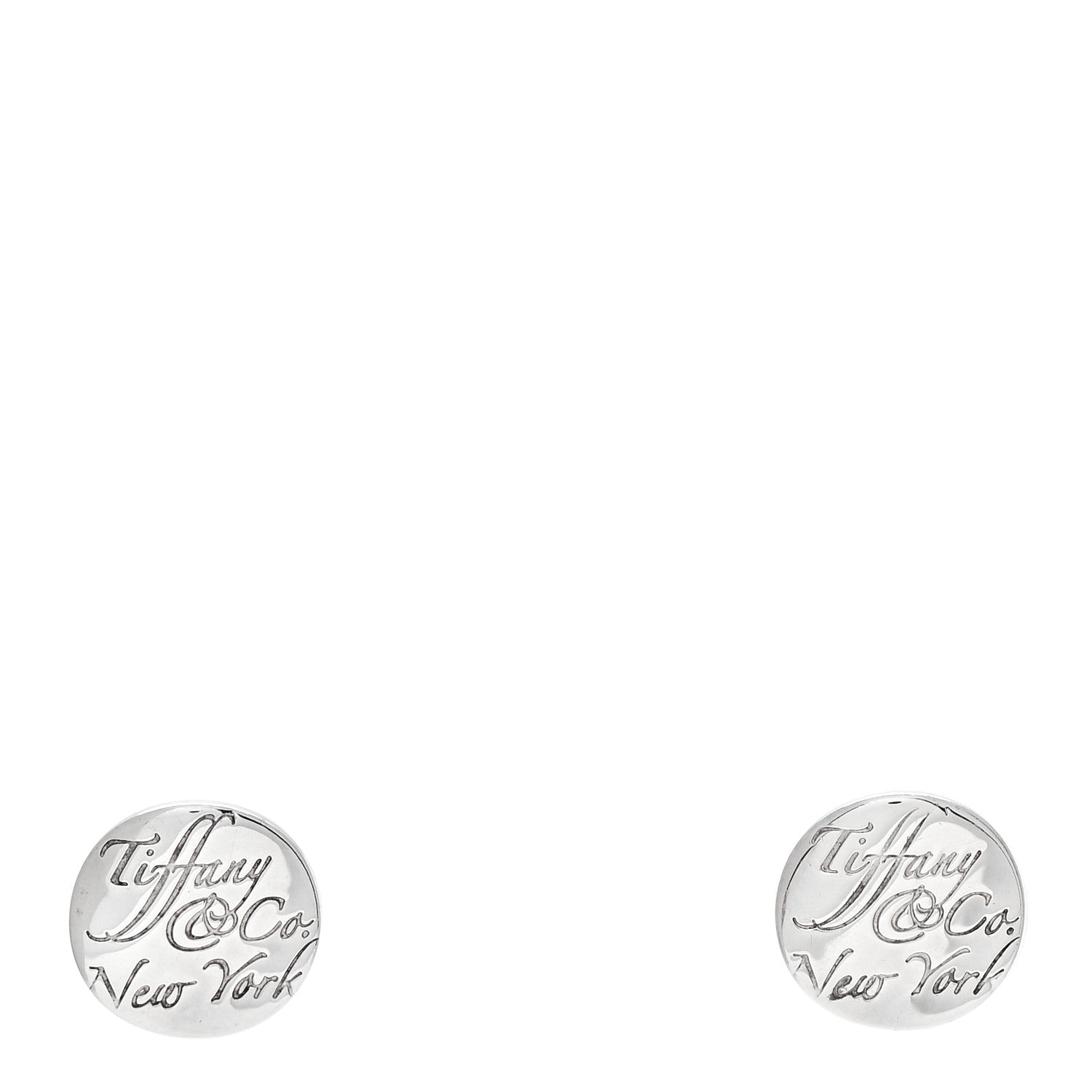 Tiffany Sterling Silver Notes Round Earrings 1 of 4