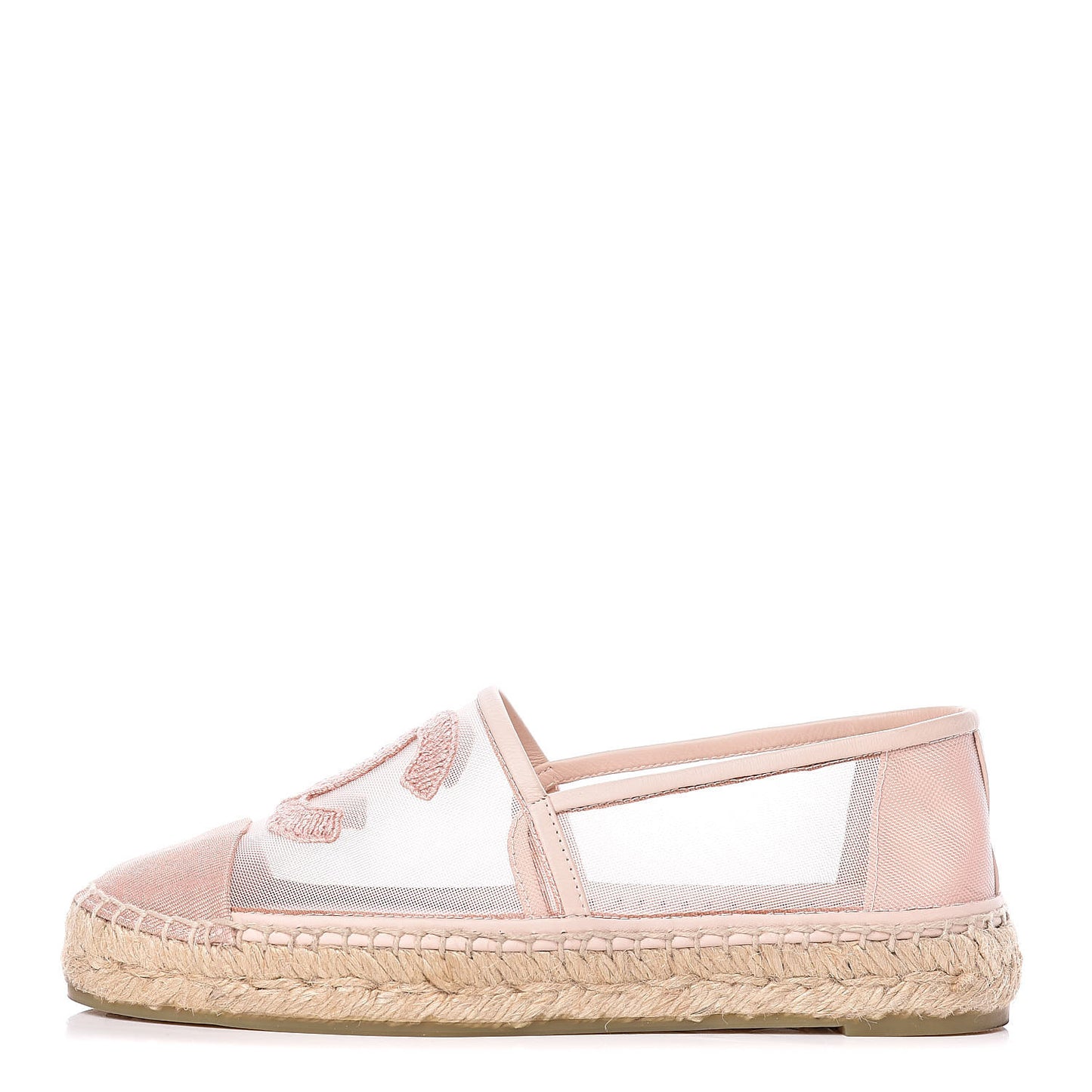 Mesh Grosgrain CC Espadrilles 35 Pink