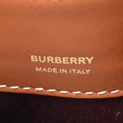 Burberry E-Canvas Vintage Check Mini Drawstring Bucket Bag Briar Brown 6 of 10