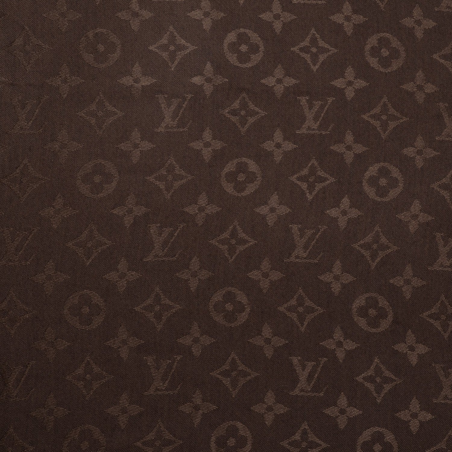 Louis Vuitton Silk Wool Monogram Denim Shawl Chocolate 1 of 5