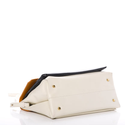 Lanvin Smooth Calfskin Colorblock Top Handle Shoulder Bag Black 4 of 11