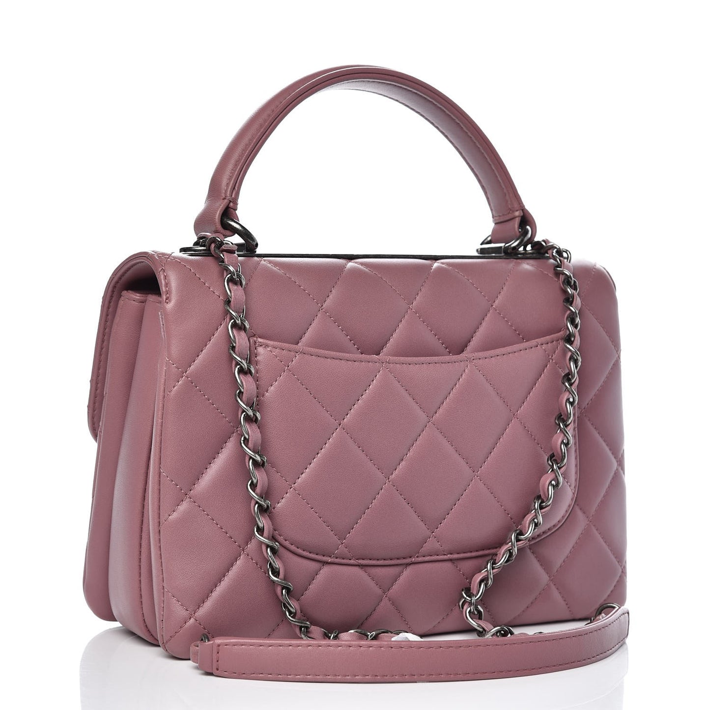 Lambskin Quilted Small Trendy CC Flap Dual Handle Bag Pink