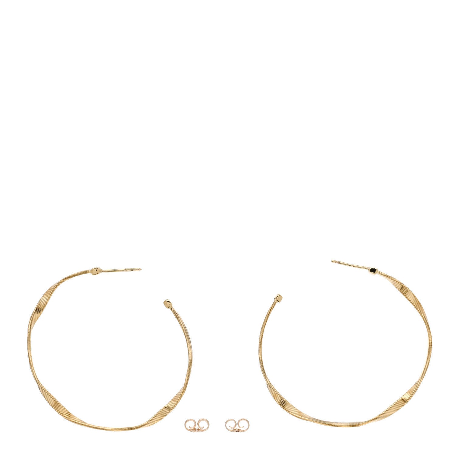 Marco Bicego 18K Yellow Gold Marrakech Twisted Medium Hoops 3 of 5
