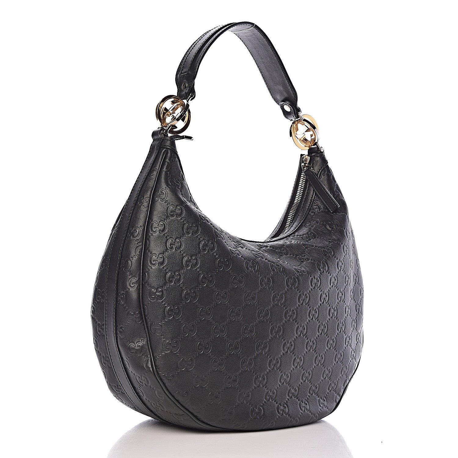 Gucci Guccissima Medium GG Twins Hobo Black 3 of 9
