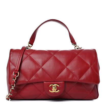 Chanel Lambskin Quilted Easy Carry Flap Red 1 of 10