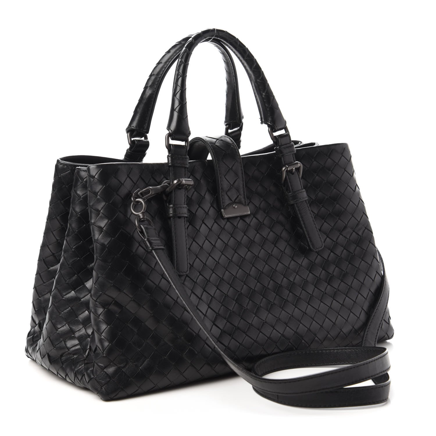 Bottega Veneta Light Calf Intrecciato Small Roma Black 3 of 8