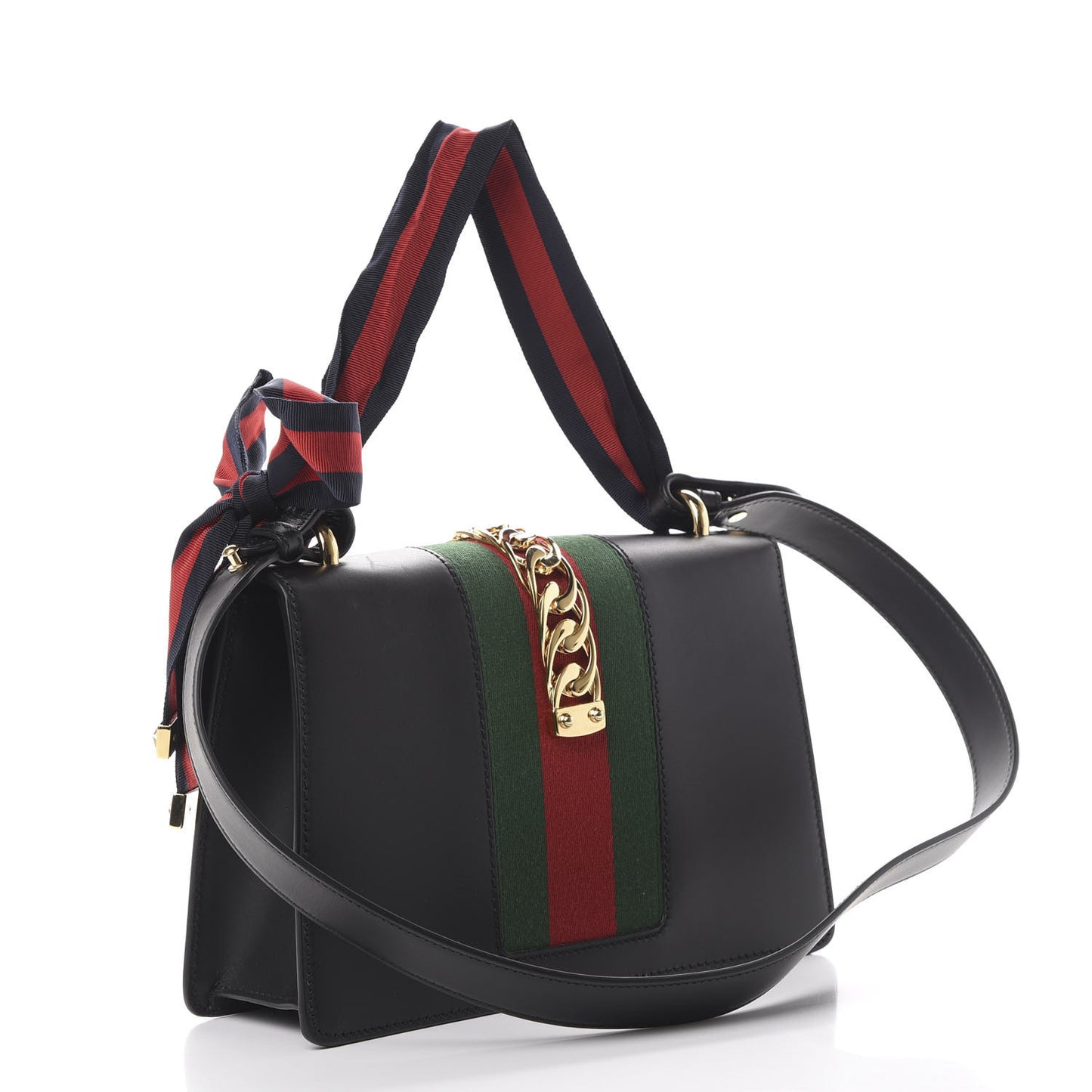 Calfskin Small Sylvie Shoulder Bag Black