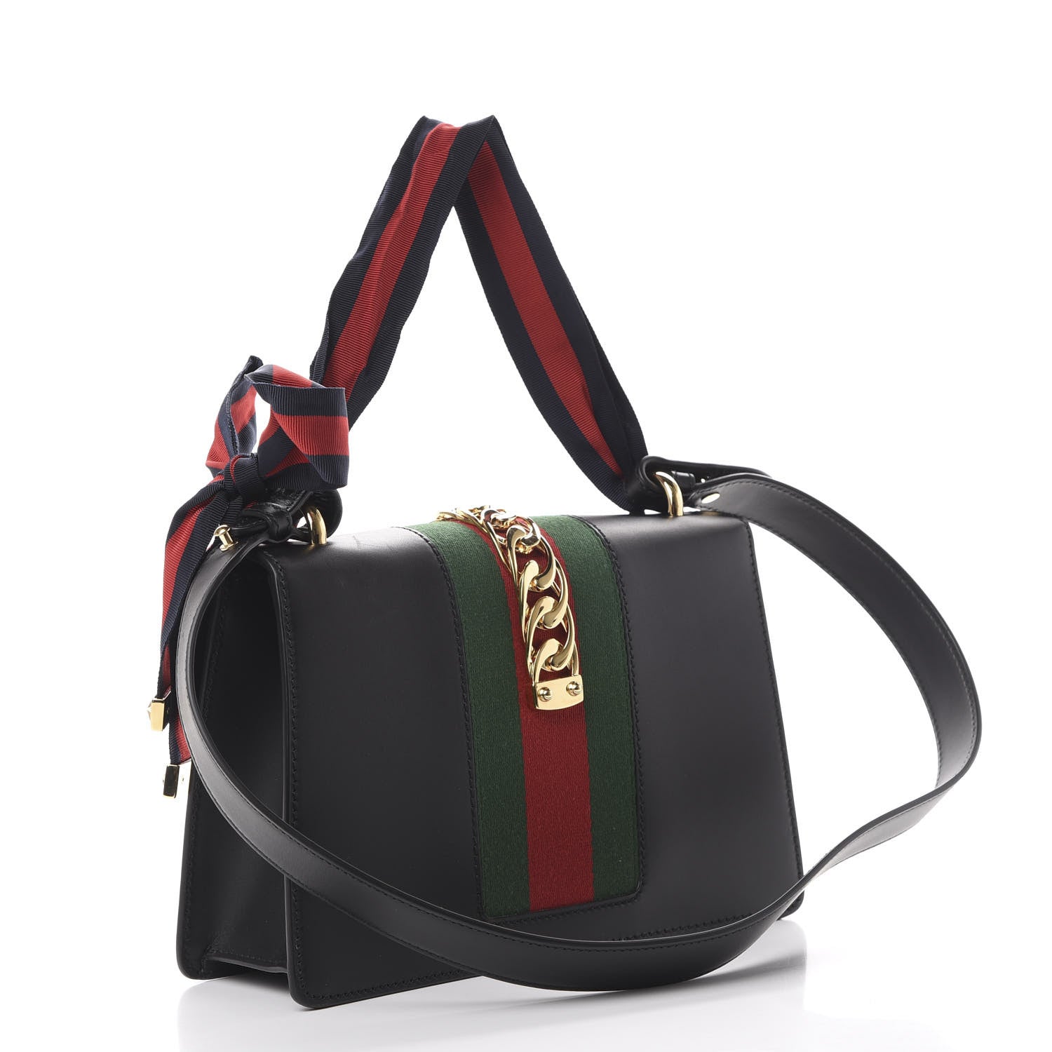 Gucci Calfskin Small Sylvie Shoulder Bag Black 2 of 12