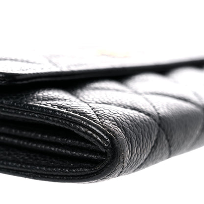 Chanel Caviar Quilted Large Gusset Flap Wallet Black 9 of 15