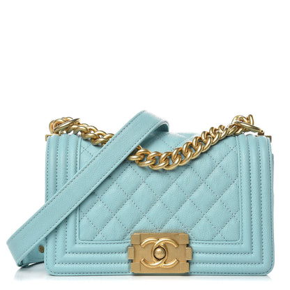 Chanel Caviar Quilted Small Boy Flap Light Blue 1 of 9