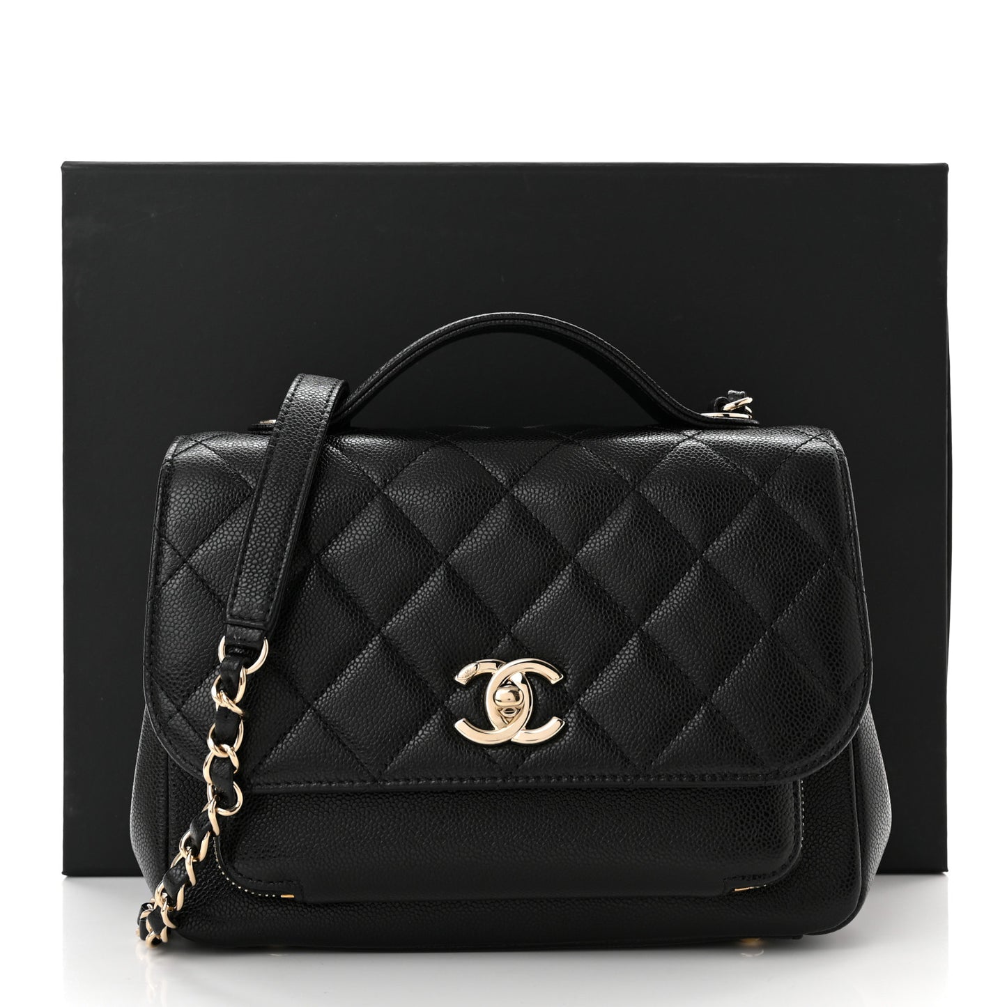 Caviar Quilted Medium Business Affinity Flap Black
