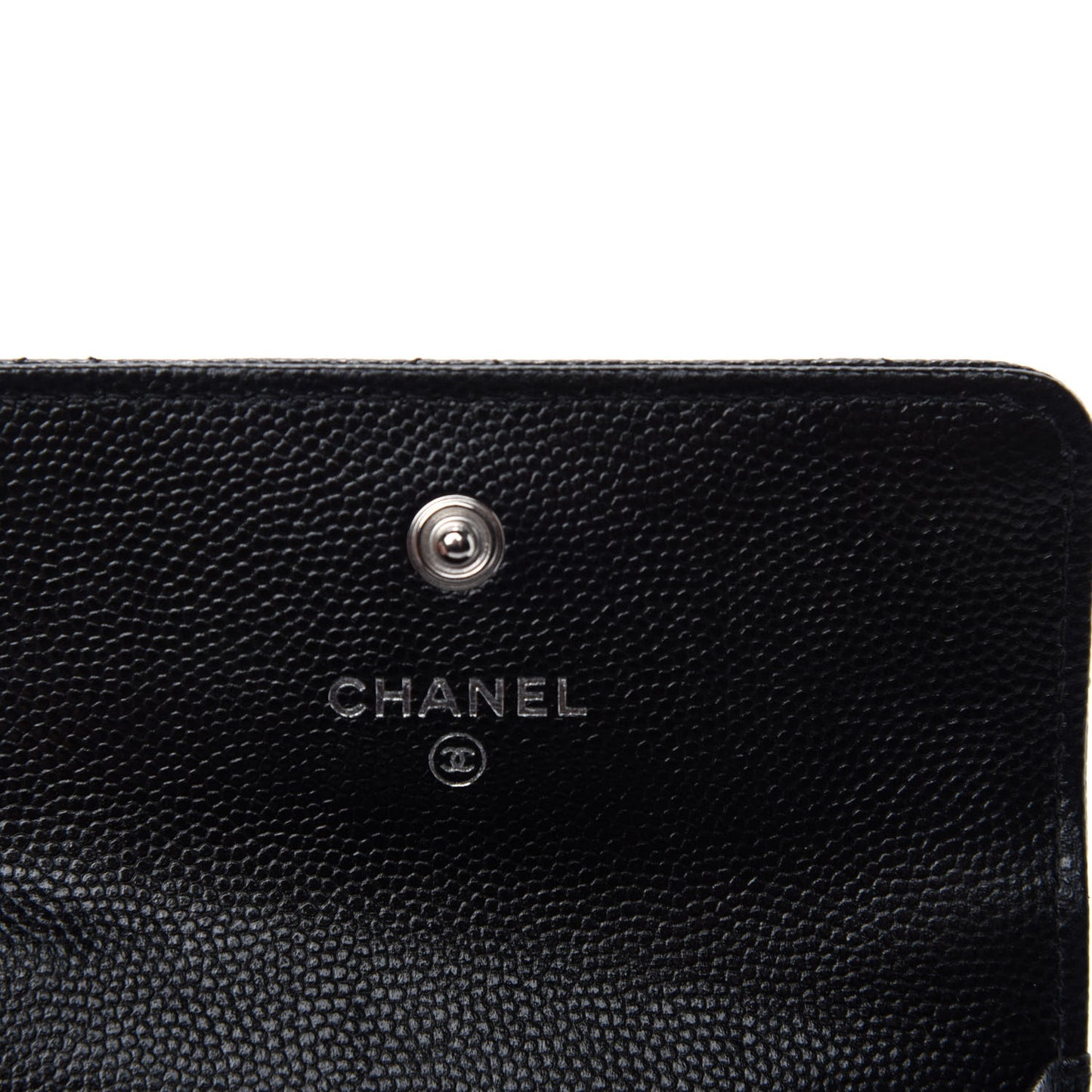 Caviar Quilted My Everything Flap Card Holder Black